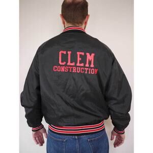 Vtg 70s Baseball CLEM Construction Quilt LIned Work Jacket USA Union Made M